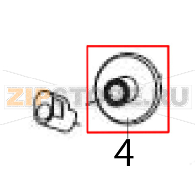Platen roller outboard guide Zebra S600 Platen roller outboard guide Zebra S600Запчасть на деталировке под номером: 4