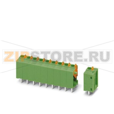 Клеммы для печатного монтажа Phoenix Contact FFKDSA1/V2-5,08- 3 Номинальный ток: 15 А, Номинальное напряжение: 320 В, Размер шага: 5,08 мм, Полюсов: 3, Тип подключения: Пружинные зажимы, Монтаж: пайка, Направление подключения, проводник / печатная плата: 90 °.Минимальный заказ: 50 шт.Упаковка: 50 шт.