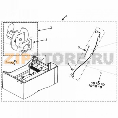 Обновленный перемотчик ленты и отделитель в сборе Zebra Z4Mplus Обновленный перемотчик ленты и отделитель в сборе Zebra Z4MplusЗапчасть на сборочном чертеже под номером: 1Количество запчастей в комплекте: 1Название запчасти Zebra на английском языке: Kit Upgrade Media Rewind with Peel Unit included 