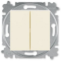 Переключатель двухклавишный, слоновая кость ABB 2CHH595245A6017