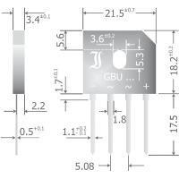 Мост диодный 6 А, 1000 В, однофазный, корпус: SIL-4 Diotec GBU6M