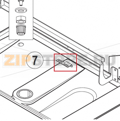 Spring fastening, right Hobart UXT-10A                                    Spring fastening, right Hobart UXT-10AЗапчасть на сборочном чертеже под номером: 7Название запчасти на немецком языке языке: Spring fastening, right Hobart UXT-10A