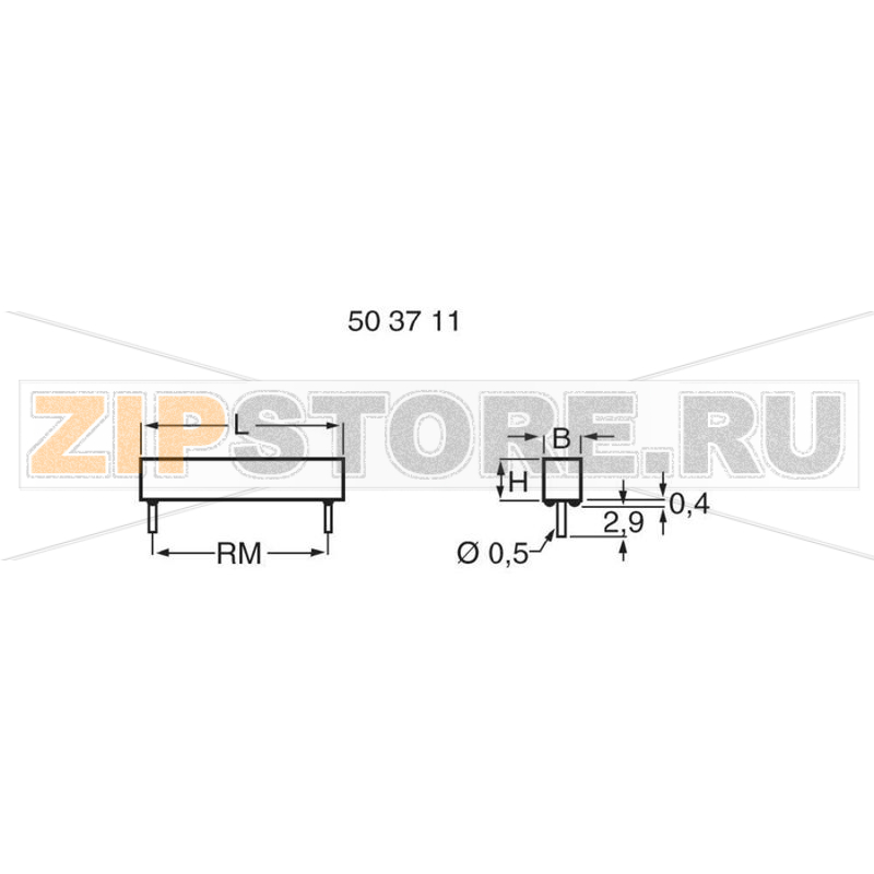 Геркон этилированный 150 В/DC, 120 В/AC, 0.5 A, 10 Вт PIC MS-105-3-2 