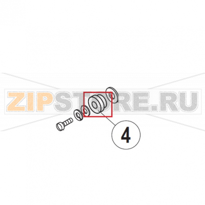 Roller Hobart UXT-10A                                                                             Roller Hobart UXT-10AЗапчасть на сборочном чертеже под номером: 4Название запчасти на немецком языке языке: Roller Hobart UXT-10A
