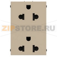 Механизм двойной розетки EU/US стандарта, шампань ABB 1678.80