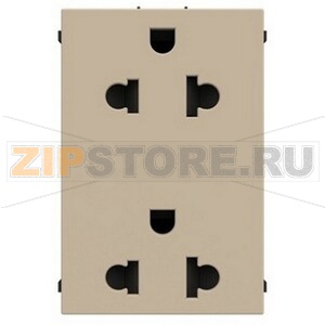 Механизм двойной розетки EU/US стандарта, шампань ABB 1678.80 