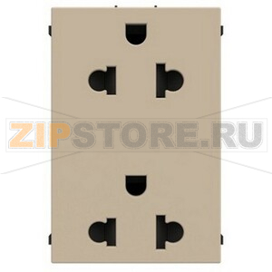 Механизм двойной розетки EU/US стандарта, шампань ABB 1678.80 