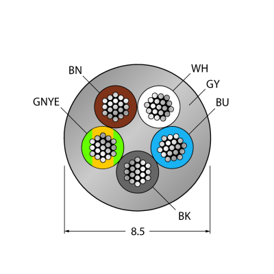 Кабель питания PUR Turck Cable-PDP-52-100M 