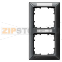 DELTA LINE ЧЕРНЫЙ МЕТАЛЛИКЙ РАМКА 2-МЕСТНАЯ 151X80MM ВЕРТИКАЛЬНАЯ С ПОЛЕМ ДЛЯ НАДПИСИ Siemens 5TG2552-8