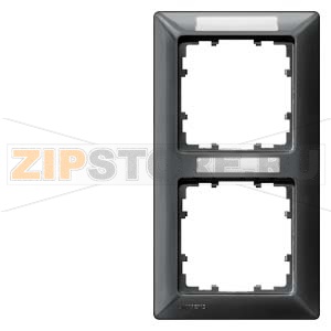 DELTA LINE ЧЕРНЫЙ МЕТАЛЛИКЙ РАМКА 2-МЕСТНАЯ 151X80MM ВЕРТИКАЛЬНАЯ С ПОЛЕМ ДЛЯ НАДПИСИ Siemens 5TG2552-8 