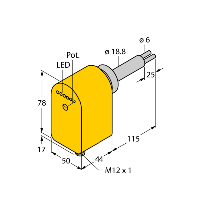 Датчик потока погружного типа с оценочной электроникой Turck FCS-HA2P-LIX-H1141/AL115 