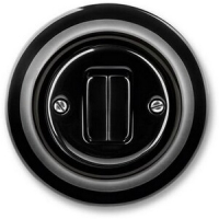 Выключатель двухклавишный, чёрный фарфор ABB 2CHK590534C4301