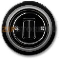 Выключатель двухклавишный, чёрный фарфор ABB 2CHK590534C4301