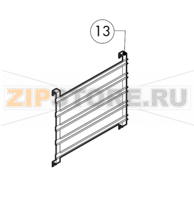 Removable rack Lainox MVE051P                                                                                            Removable rack Lainox MVE051PЗапчасть на сборочном чертеже под номером: 13Название запчасти на итальянском языке языке: Removable rack Lainox MVE051P
