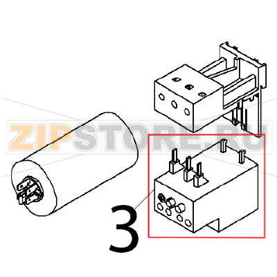 Rele&#039; termico RF38, 4-6.5 A Angelo Po FX101G2 Rele' termico RF38, 4-6.5 A Angelo Po FX101G2Запчасть на деталировке под номером: 3