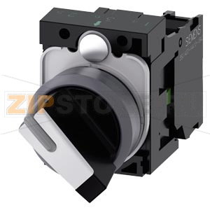 ПОВОРОТНЫЙ ПЕРЕКЛЮЧАТЕЛЬ С ВОЗМОЖНОСТЬЮ ПОДСВЕТКИ, 22MM, КРУГЛЫЙ, ПЛАСТИК С МЕТАЛЛИЧЕСКИМ ФРОНТАЛЬНЫМ КОЛЬЦОМ, КОРОТКАЯ ЧЁРНАЯ РУКОЯТКА С БЕЛОЙ ВСТАВКОЙ, 2 КОММУТАЦИОННЫХ ПОЛОЖЕНИЯ O-I, С ФИКСАЦИЕЙ, УГОЛ ПЕРЕКЛЮЧЕНИЯ 90 ГРАД., 10:30Ч/13:30Ч, С ДЕРЖАТЕЛЕМ, 