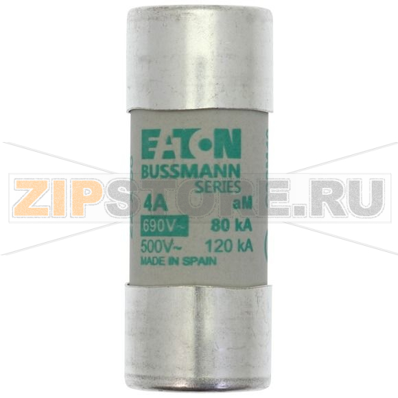 Предохранитель, 4 A, AC 690 В, 80 кА, 22x58 мм, aM, IEC Eaton CYLINDRICAL FUSE 22x58 4A AM 690V 