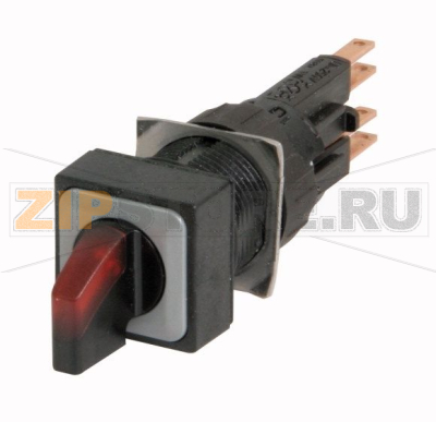 Головка переключателя с подсветкой, 2 позиции, красная, без фиксации Eaton Q18LWK1-RT 