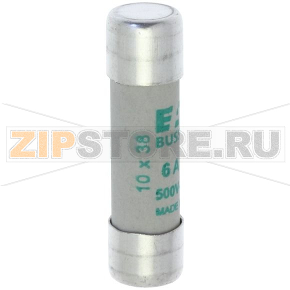 Предохранитель, 6 A, AC 500 В, 120 кА, 10x38 мм, aM, IEC Eaton CYLINDRICAL FUSE 10x38 6A AM 500 