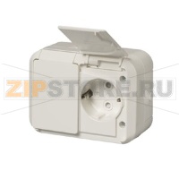 Розетка в сборе с заземлением 16 А, 250 В, IP44, монтаж: наружный, белая ABB 2TKA000996G1