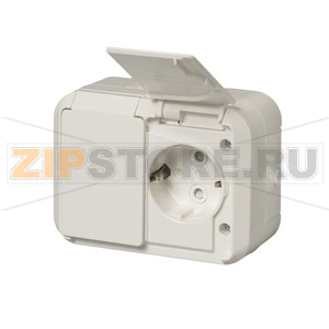 Розетка в сборе с заземлением 16 А, 250 В, IP44, монтаж: наружный, белая ABB 2TKA000996G1 