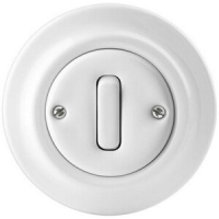 Переключатель кнопочный, одноклавишный, белый фарфор ABB 2CHK598634C4300