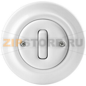 Переключатель кнопочный, одноклавишный, белый фарфор ABB 2CHK598634C4300 