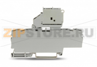 4-conductor fuse terminal block; with pivoting fuse holder; and end plate; for 5 x 20 mm miniature metric fuse; without blown fuse indication; for DIN-rail 35 x 15 and 35 x 7.5; 2.5 mm; Push-in CAGE CLAMP®; 2,50 mm; gray Wago 2002-1811
