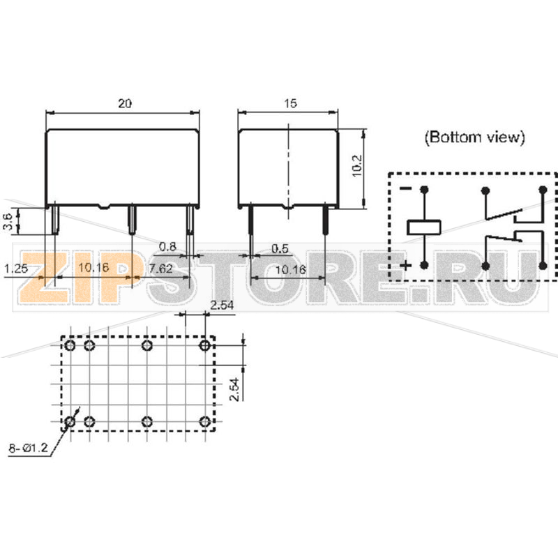 Реле электромагнитное 24 В/DC, 8 А, 1 шт Hongfa HFE7/024-1HDST 