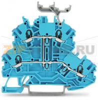 Double-deck terminal block; 4-conductor through terminal block; N; without marker carrier; suitable for Ex i applications; internal commoning; conductor entry with violet marking; for DIN-rail 35 x 15 and 35 x 7.5; 1 mm?; Push-in CAGE CLAMP®; 1,00 mm?; bl