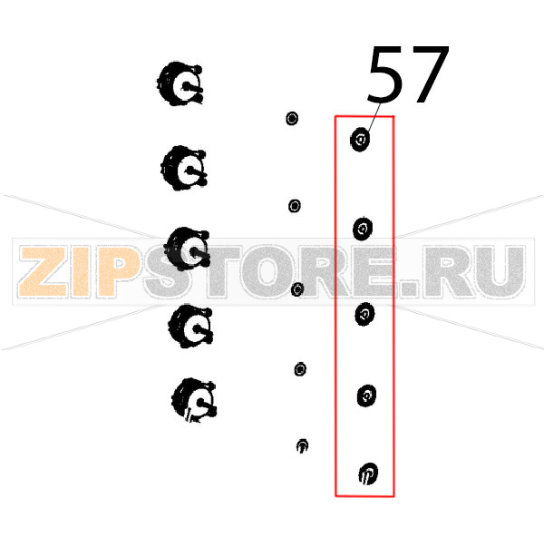 Уплотнитель вала двигателя Unox XVC 1005EP Уплотнитель вала двигателя Unox XVC 1005EPЗапчасть на деталировке под номером: 57