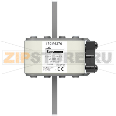 Предохранитель, 1000 A, AC 1100 В, 100 кА, size 3, 76x76x150 мм, aR, IEC Eaton FUSE 1000A 1100V 