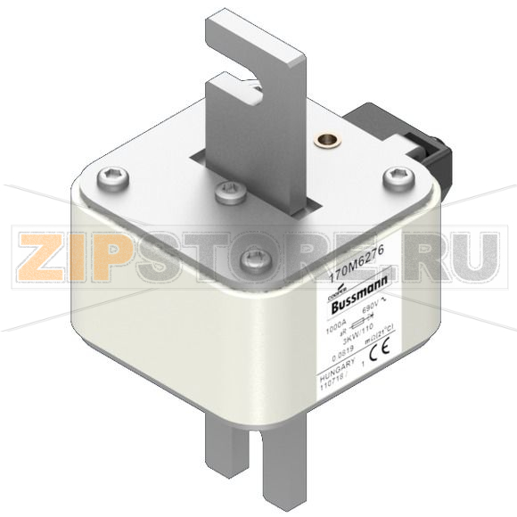 Предохранитель, 1000 A, AC 1100 В, 100 кА, size 3, 76x76x150 мм, aR, IEC Eaton FUSE 1000A 1100V 