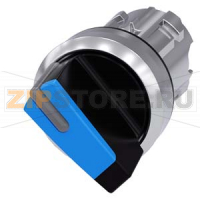 АКТУАТОР ПОВОРОТНОГО ПЕРЕКЛЮЧАТЕЛЯ С ВОЗМОЖНОСТЬЮ ПОДСВЕТКИ, 22MM, КРУГЛ., ГЛЯНЦЕВЫЙ МЕТАЛЛ, РУКОЯТКА КОРОТКАЯ ЧЁРНАЯ С СИНЕЙ ВСТАВКОЙ, 2 КОММУТАЦИОННЫХ ПОЛОЖЕНИЯ: O<I, БЕЗ ФИКСАЦИИ, УГОЛ ПОВОРОТА РУКОЯТКИ 45 ГРАД. : 10:30Ч./12Ч. Siemens 3SU1052-2BC50-0AA