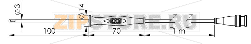 Датчик температуры, от -70 до +250°C, тип датчика: Pt1000 Greisinger GF1T-L3-B-BNC 
