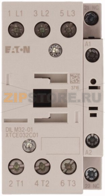 Контактор 32 А, 230В (АС), 1 НЗ доп. контакт, категория AC-3, AC-4 Eaton DILM32-01(230V50HZ, 240V60H 