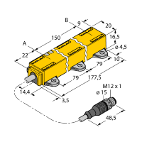 Индуктивный датчик линейного перемещения Turck LI150P1-Q17LM1-LIU5X2-0.3-RS5