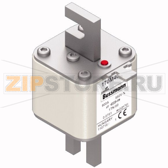 Предохранитель, 900 A, AC 550 В, 200 кА, DIN 1, 53x66x108 мм, aR, DIN, IEC Eaton FUSE 900A 550V 