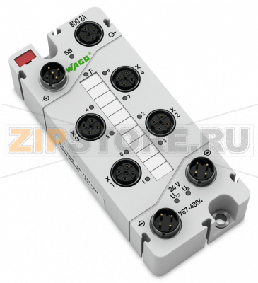 767 Series  I/O System 8-канальный дискретный выход; тока; 2,0 А; 4 x M12, два выхода на соединитель; светло-серые Wago 767-4804 Краткое описание:Дискретный модуль вывода для управления исполнительными механизмами (например, магнитными клапанами, контакторами постоянного тока, индикаторами).Характеристики:- 8 дискретных выходов, 24 В пост. тока, 2,0 А- Возможность диагностики (для каждого канала)- Возможность параметризации (инверсия, стратегия подстановки значения, подстановочное значение, ручной режим, имитация и диагностика в реальном времени)Комплект поставки:Маркировочная карточка WMB для модуля, красная (1 шт.)Маркировочные полоски (1 шт.)Защитные крышки M8 (2 шт.)...
