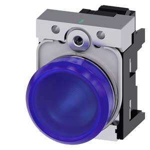 СВЕТОВОЙ ИНДИКАТОР, 22MM, КРУГЛЫЙ, МЕТАЛЛИЧЕСКИЙ ГЛЯНЦЕВЫЙ, СИНИЙ МАТОВЫЙ РАССЕИВАТЕЛЬ, С ДЕРЖАТЕЛЕМ, МОДУЛЬ ПОДСВЕТКИ С ИНТЕГРИРОВАННЫМ СВЕТОДИОДОМ 24V AC/DC,  ПРУЖИННЫЕ КЛЕММЫ, С ГРАВИРОВКОЙ ЛАЗЕРОМ, LOWER CASE Siemens 3SU1152-6AA50-3AA0-Z&amp;nbsp;Y12 