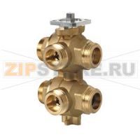 VWG41.10-1.6-1.9 - 6-port control ball valves, outside thread, PN16, DN10, kvs left 1.6, kvs right 1.9 Siemens VWG41.10-1.6-1.9