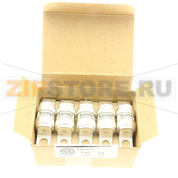 Предохранитель, 16 A, AC 240 В, DC 150 В, 200 кА, BS88, 18x56 мм, aR, BS Eaton 16A 240V AC TYPE T 