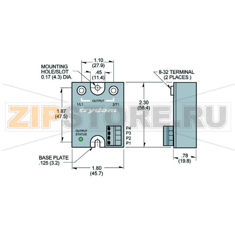 Реле твердотельное 25 А, 280 В/AC, 1 шт Crydom MCPC2425C 