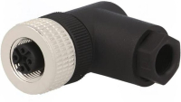 Разъем угловой M12, 4 А, 250 В, 4 контакта Hirschmann ELWIKA 4012 PG7 BLACK