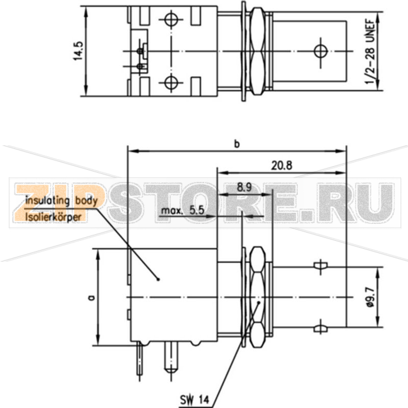 Разъем BNC, 50 Ом, 1 шт Telegärtner J01001F0000 