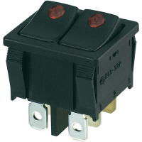 Переключатель клавишный 250 В/AC, 10 А, 2 x выкл/вкл, 1 шт SCI R13-33PB2-02
