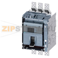 draw-out molded case circuit breaker w. handle with guide frame and PSS frame 1600; 4AUX and trip alarm switch S24; Icu "C" Icu=110kA @ 415V, 3-pole ETU660, LSIG, In=1000A display, meas., comm. function Ir=400...1000A Isd=0.6...10xIn, Ii=1.5...15xIn N con
