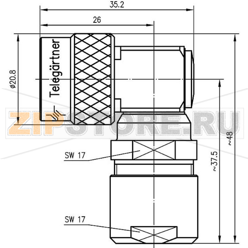 Разъем N, 50 Ом, 1 шт Telegärtner J01020C0122 