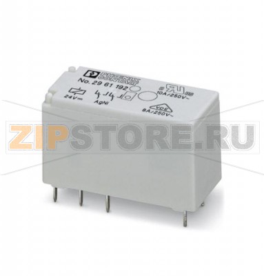 Вставное миниатюрное реле Phoenix Contact REL-MR-230AC/21-21 с силовым контактом для высоких токов длительной нагрузки, 2 переключающих контакта, напряжение на катушке 230 В перемен. тока.Минимальный заказ: 10 шт.Упаковка: 10 шт.