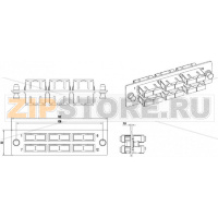панель для FO-19BX с 6 SC (duplex) адаптерами, 12 волокон, многомод OM3/OM4, 120x32 мм, адаптеры цвета аква (aqua)